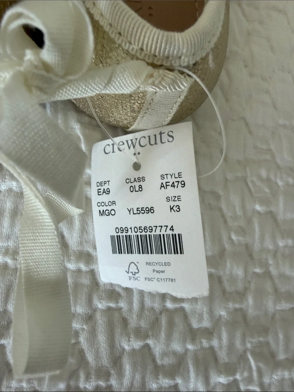 J. Crew Metallic Gold Ballet Flats with Bow Trim